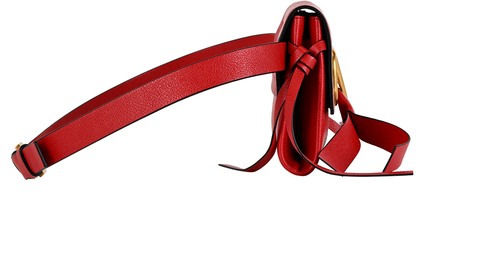 V Ring Belt Bag, &pound;450, Handbags, Red, Leather, Side view